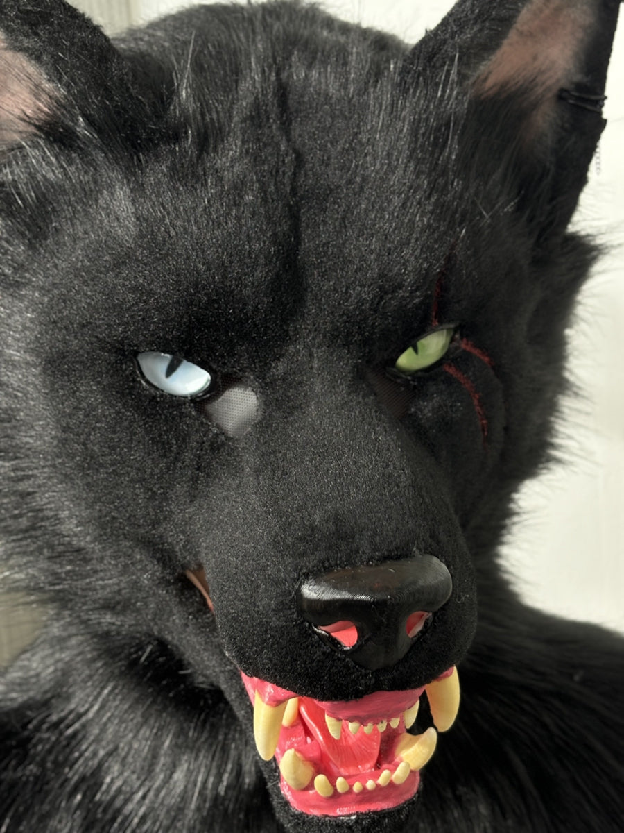 [Premade]Snarl Dog Movable Jaw Realistic Fursuit Head and Paws Costumes Headdress