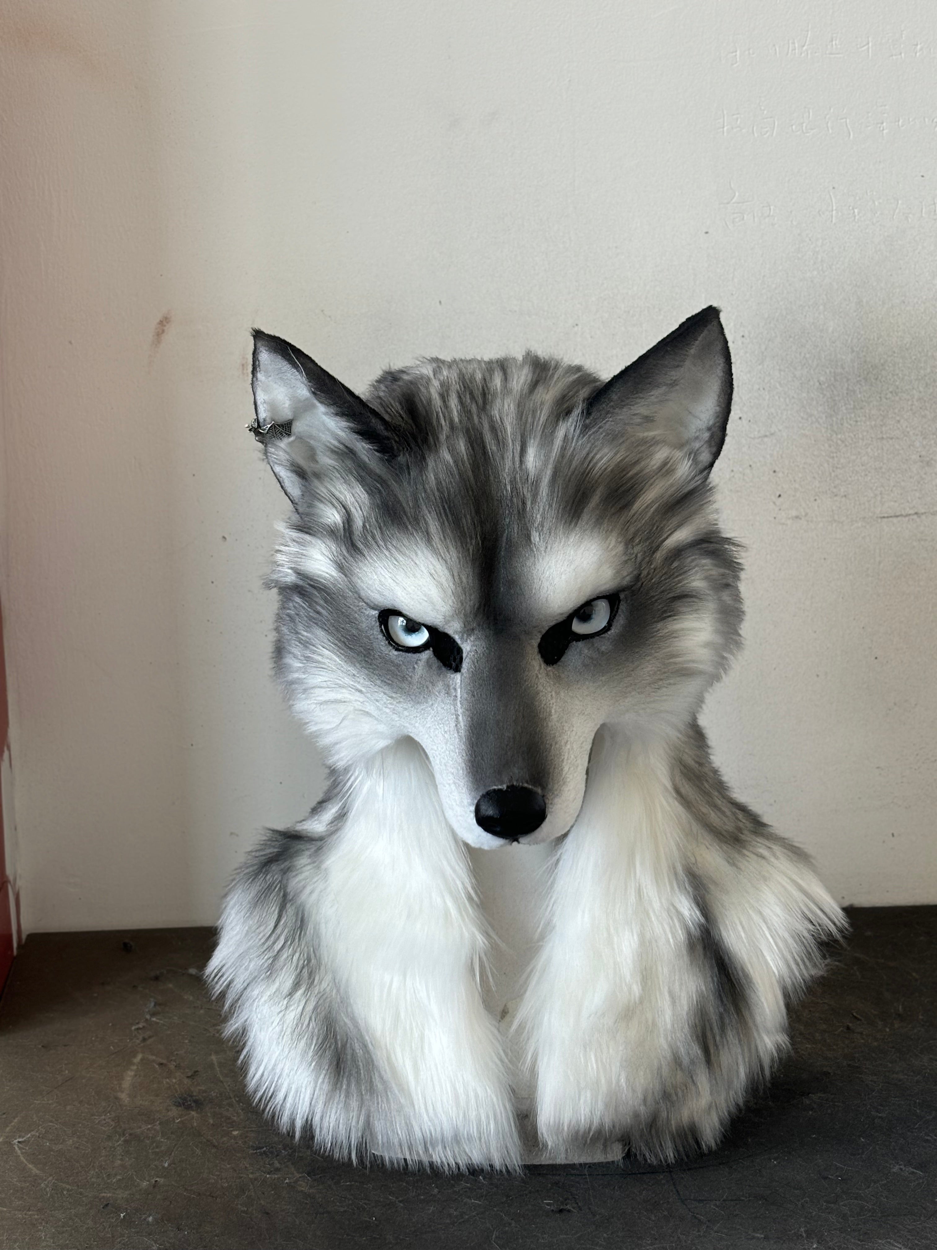 [MTO]Wolf Realistic Fursuit Hat Headdress Costumes Halloween Headpiece
