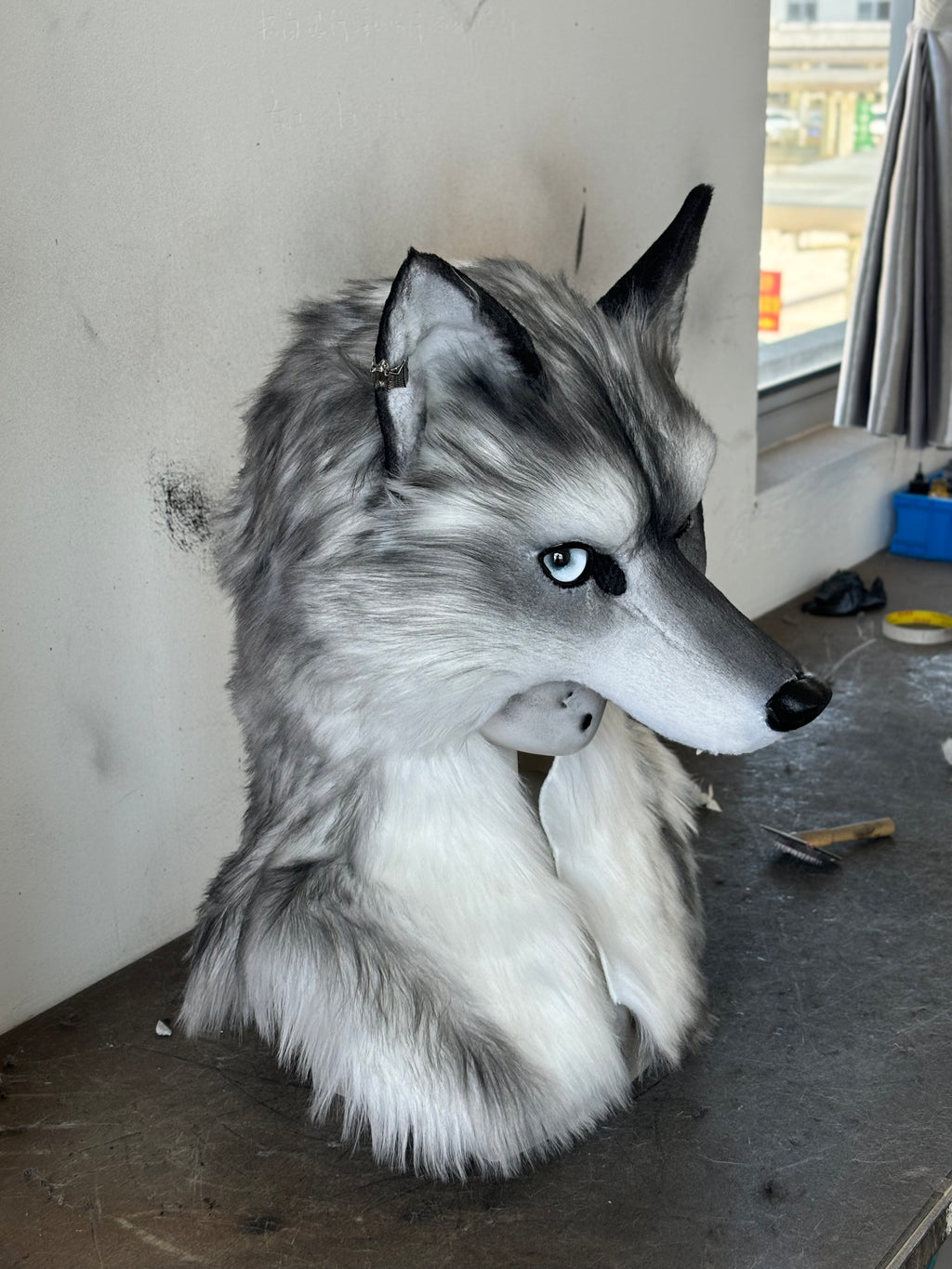 [MTO]Wolf Realistic Fursuit Hat Headdress Costumes Halloween Headpiece