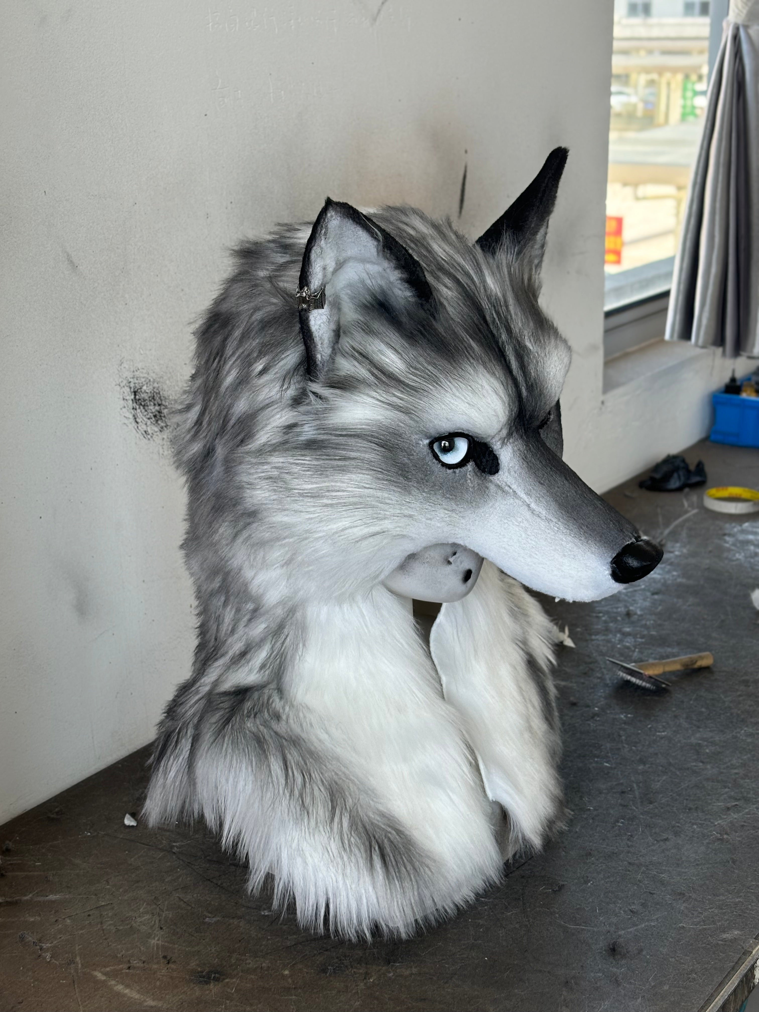 [MTO]Wolf Realistic Fursuit Hat Headdress Costumes Halloween Headpiece