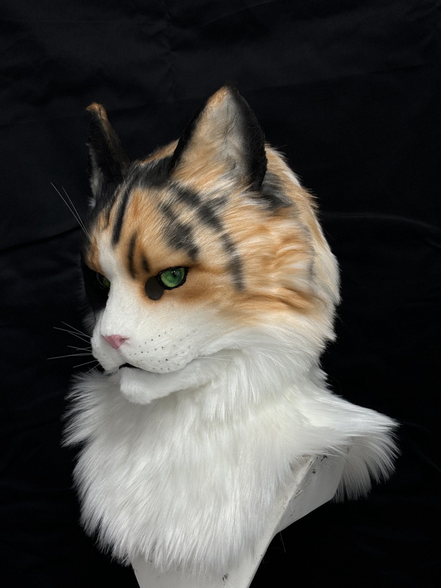 [Premade]Calico cat Realistic Fursuit Head Movable Jaw Headpiece Furry Costumes