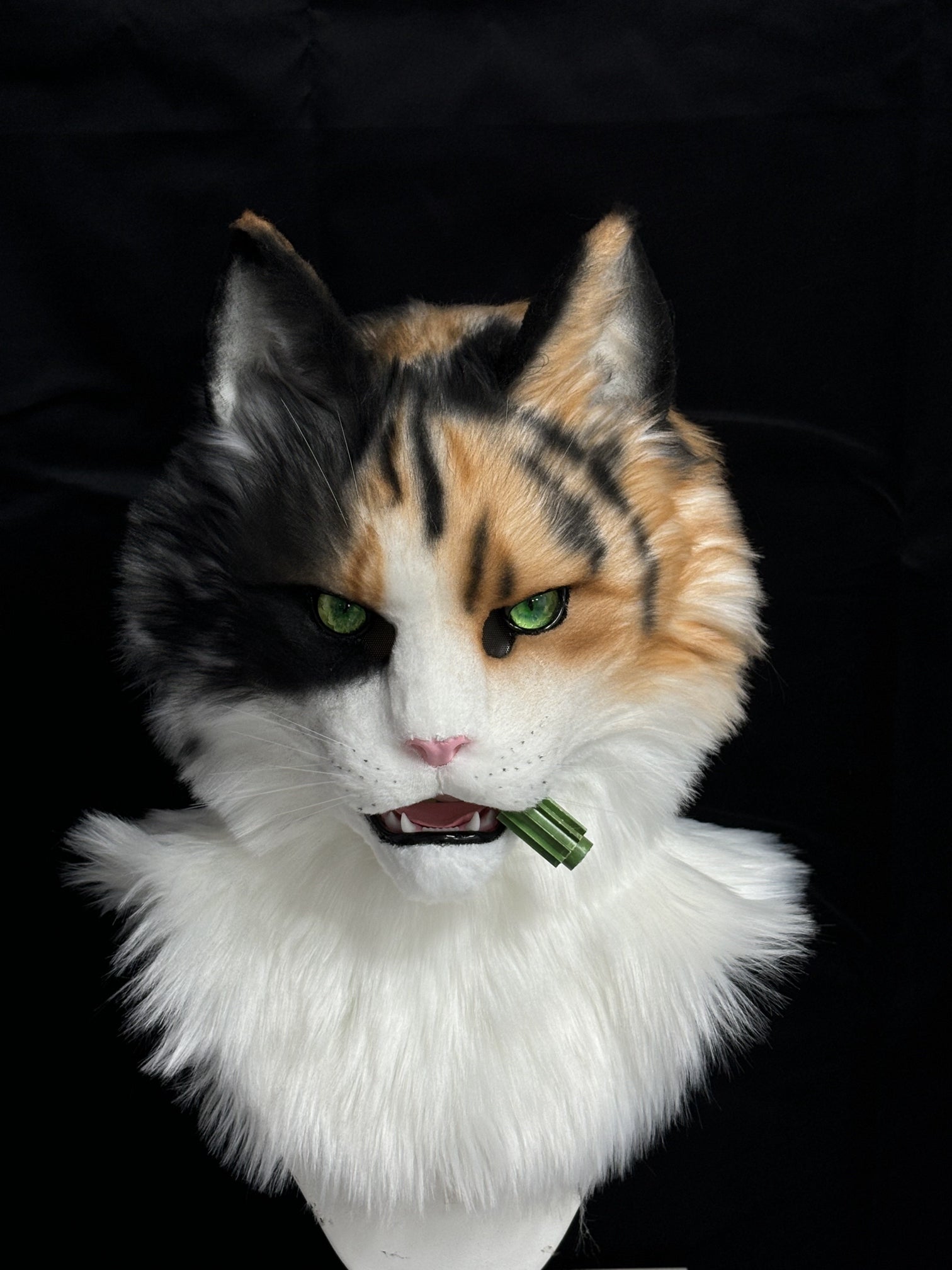 [Premade]Calico cat Realistic Fursuit Head Movable Jaw Headpiece Furry Costumes