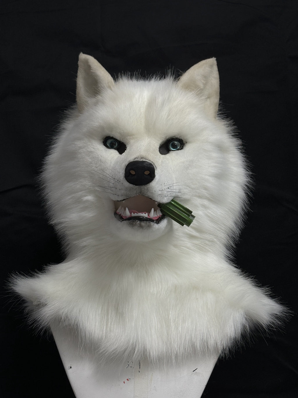 [Premade]White Wolf Movable Jaw Realistic Fursuit Head Costumes Headdress
