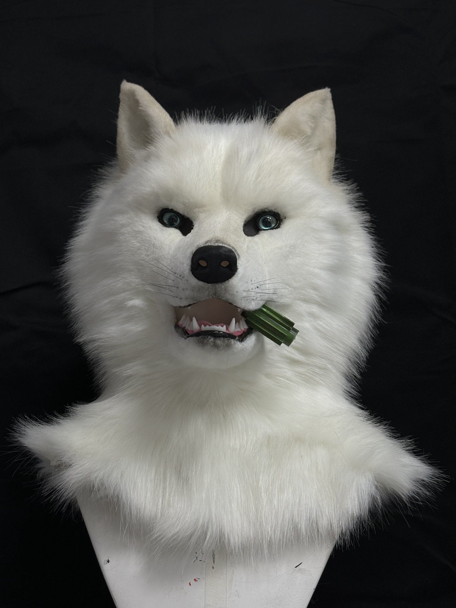 [Premade]White Wolf Movable Jaw Realistic Fursuit Head Costumes Headdress