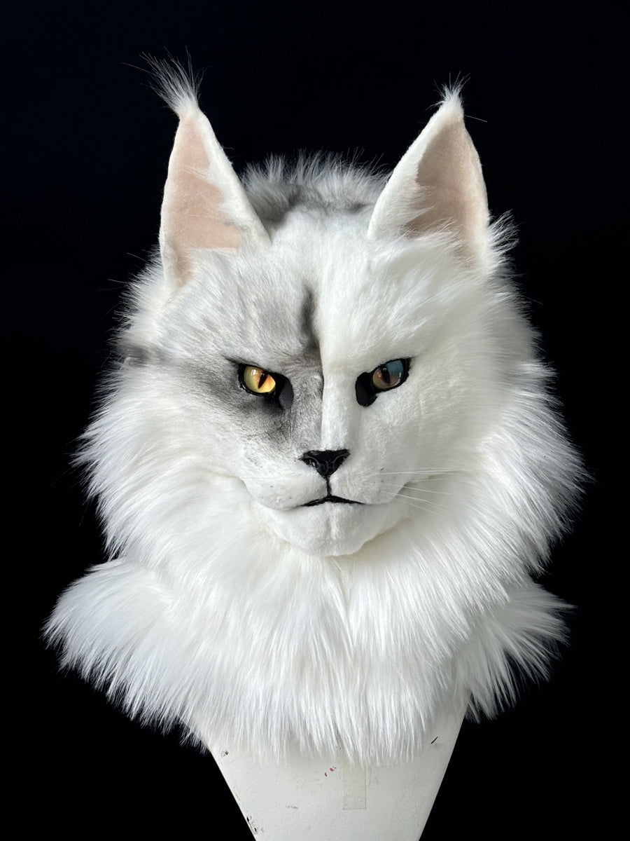 [Premade] Maine Coon cat Realistic Fursuit Head Movable Jaw Headpiece Furry Costumes