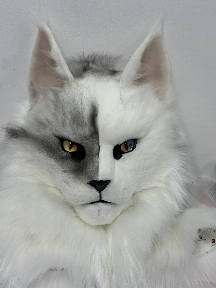 [Premade] Maine Coon cat Realistic Fursuit Head Movable Jaw Headpiece Furry Costumes