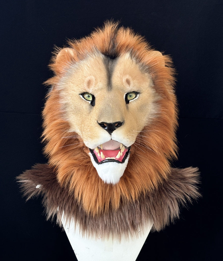 [Premade] Lion Realistic Fursuit Head Movable Jaw Headpiece Furry Costumes
