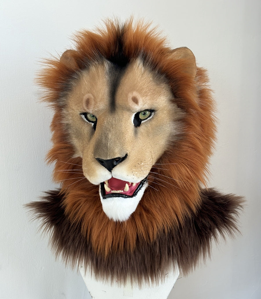 [Premade] Lion Realistic Fursuit Head Movable Jaw Headpiece Furry Costumes
