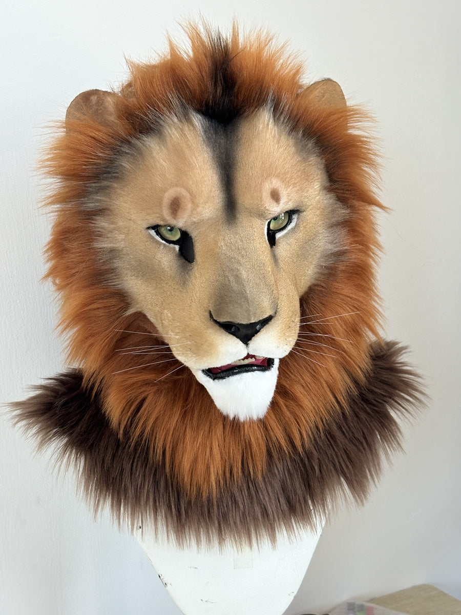 [Premade] Lion Realistic Fursuit Head Movable Jaw Headpiece Furry Costumes