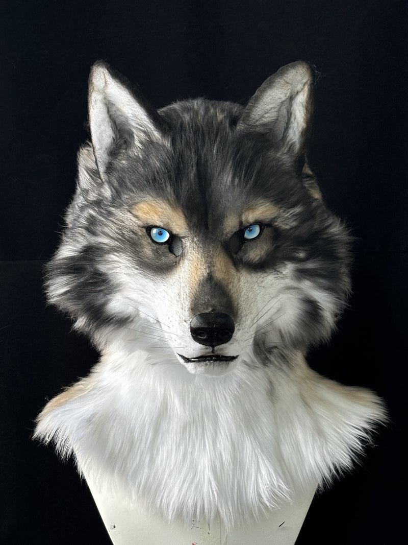 [Premade] Wolf Realistic Fursuit Head Movable Jaw Headpiece Furry Costumes