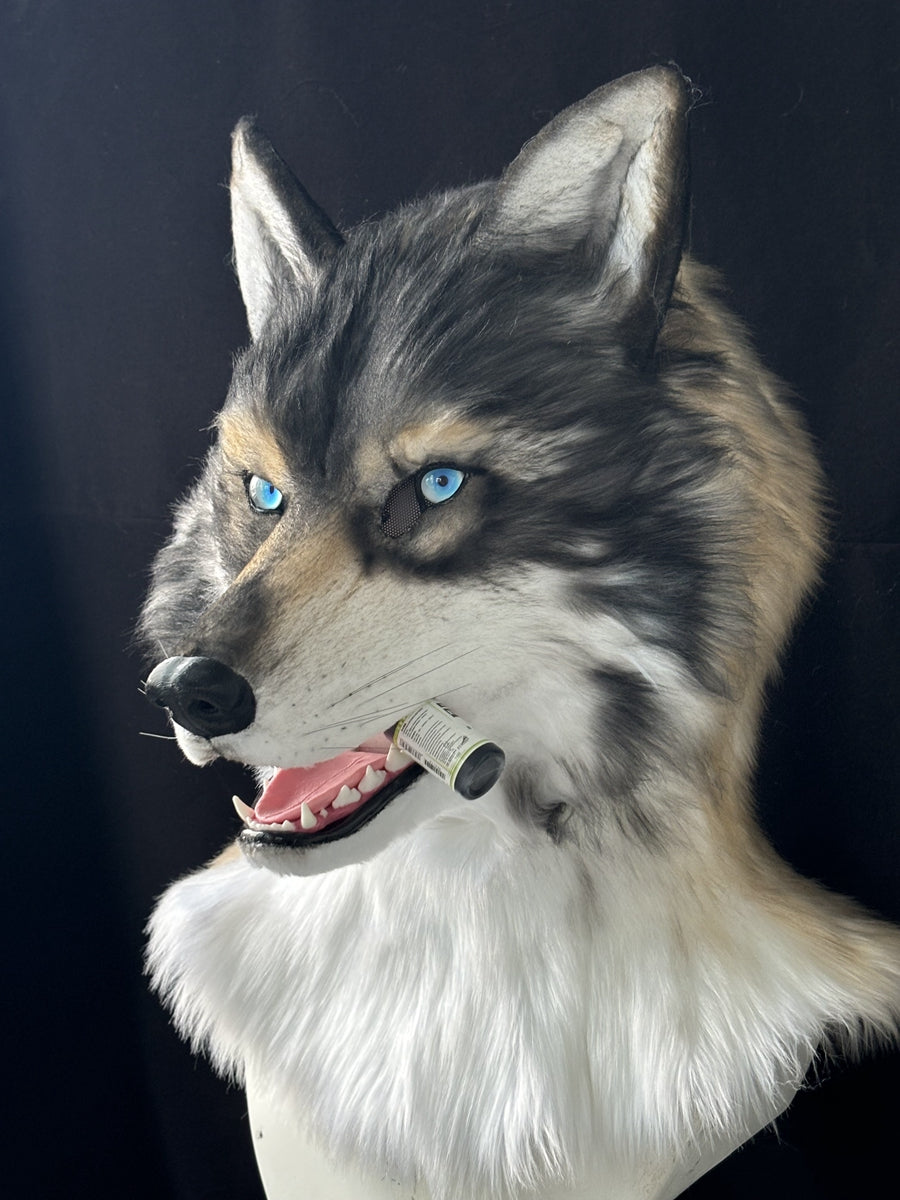 [Premade] Wolf Realistic Fursuit Head Movable Jaw Headpiece Furry Costumes