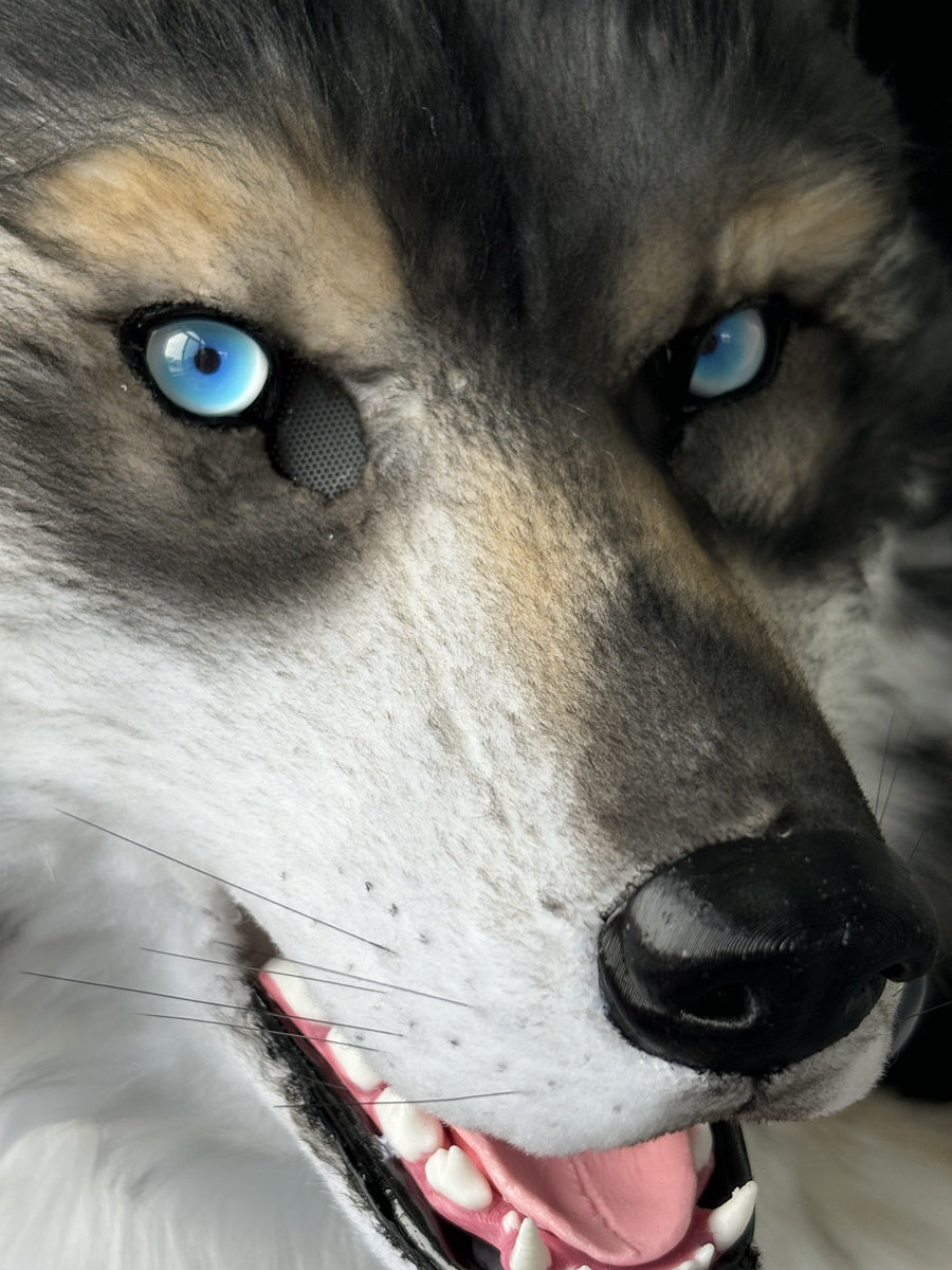 [Premade] Wolf Realistic Fursuit Head Movable Jaw Headpiece Furry Costumes