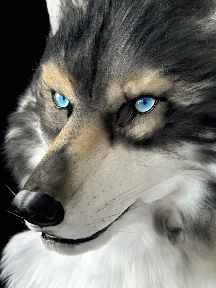 [Premade] Wolf Realistic Fursuit Head Movable Jaw Headpiece Furry Costumes