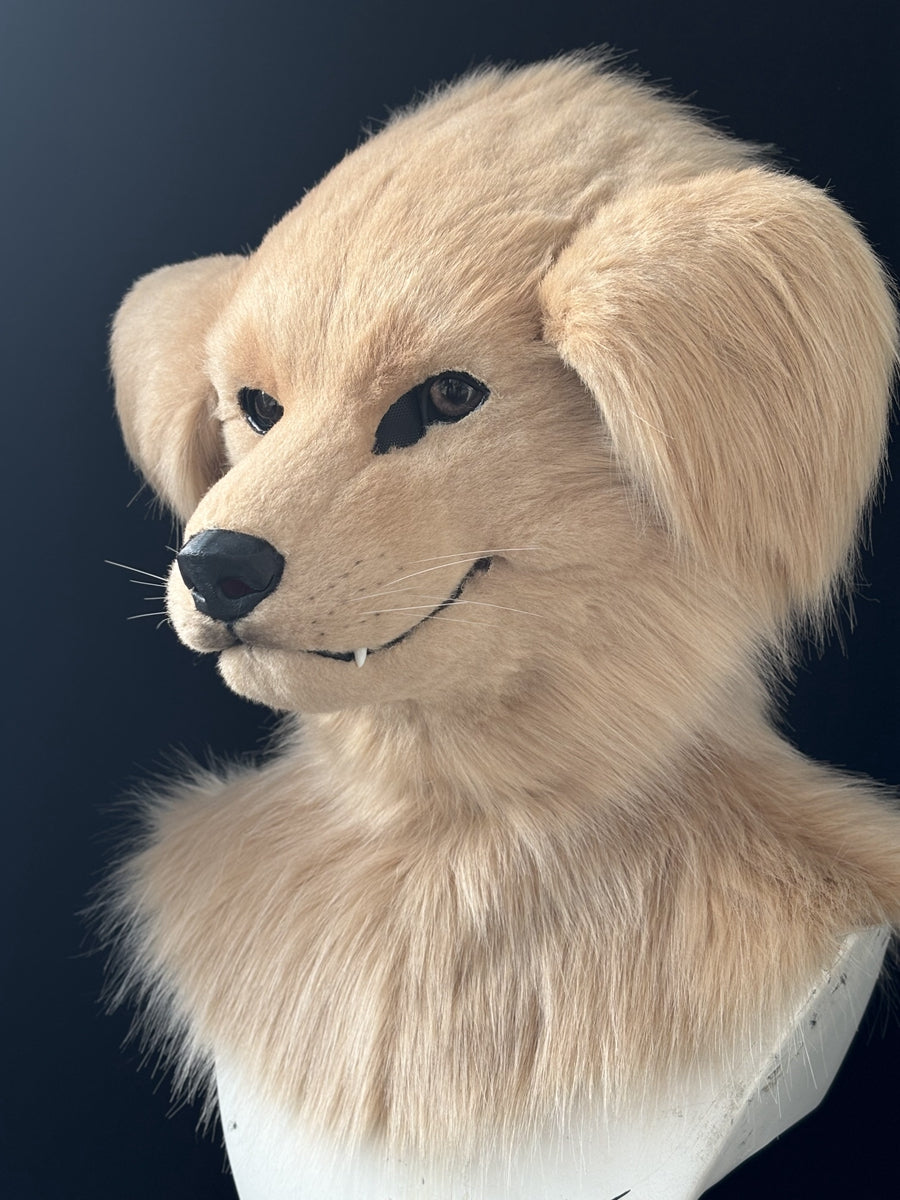 [Premade] Golden Retriever Realistic Fursuit Head Movable Jaw Headpiece Furry Costumes
