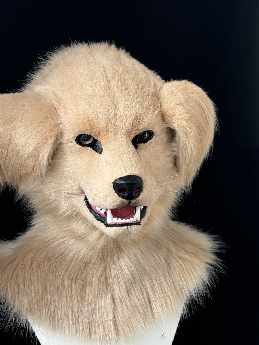[Premade] Golden Retriever Realistic Fursuit Head Movable Jaw Headpiece Furry Costumes