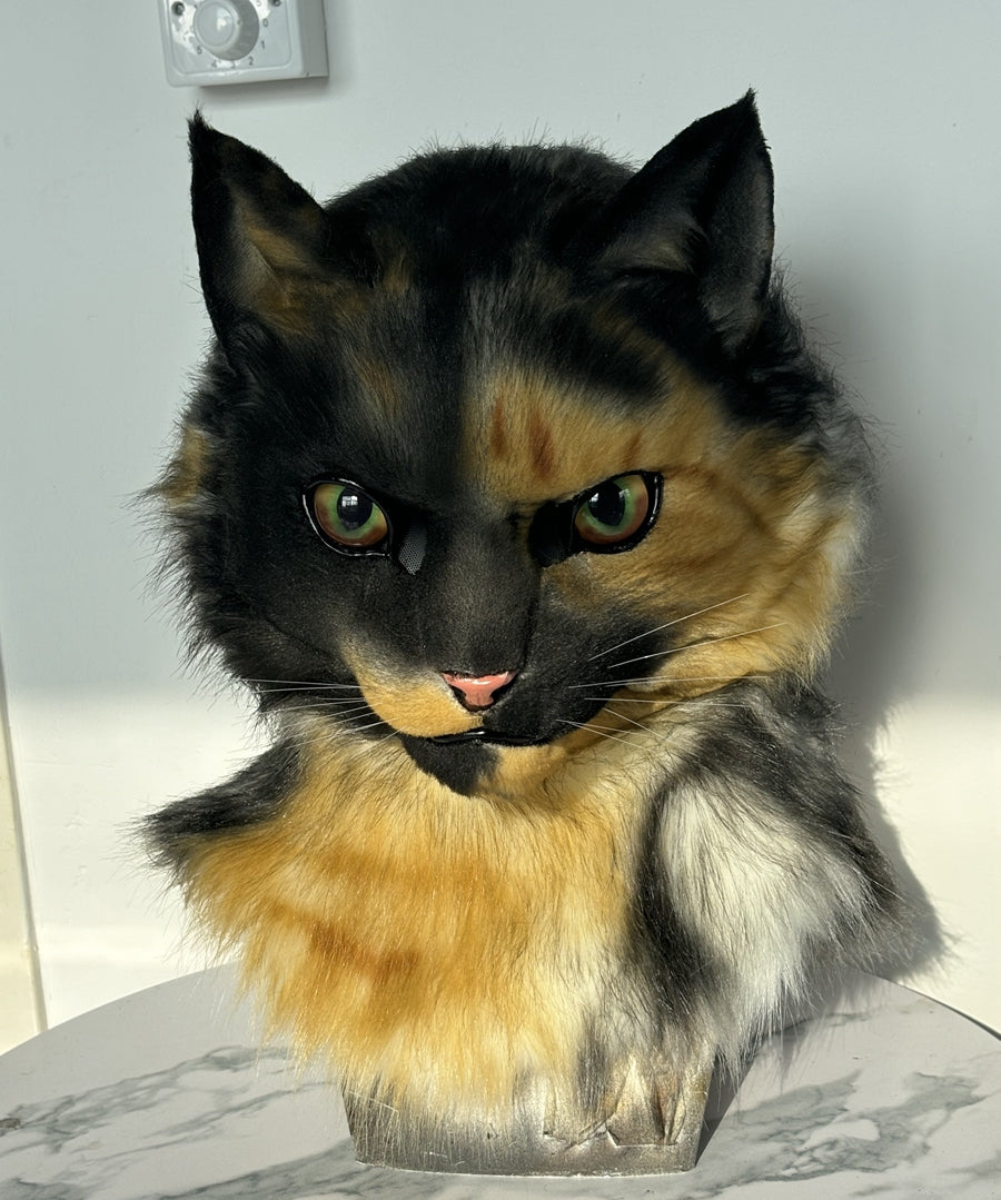 [Premade]Tortie Cat Movable Jaw Realistic Fursuit Head Costumes Headdress