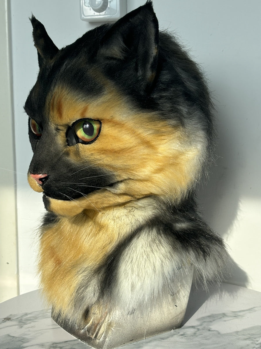 [Premade]Tortie Cat Movable Jaw Realistic Fursuit Head Costumes Headdress