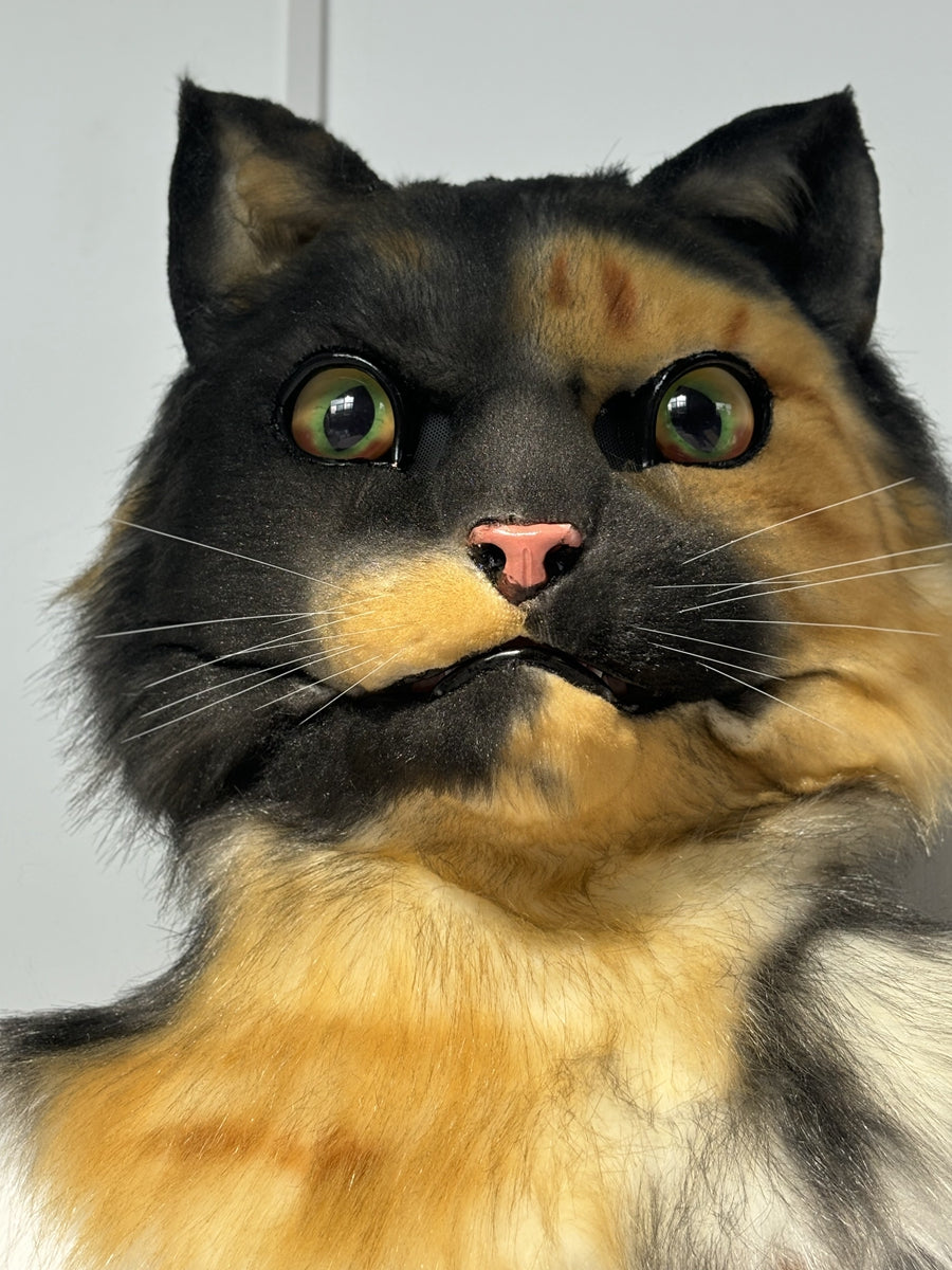 [Premade]Tortie Cat Movable Jaw Realistic Fursuit Head Costumes Headdress