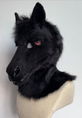 [Premade] Black Horse Realistic Fursuit Partial Movable Jaw Headpiece Furry Costumes