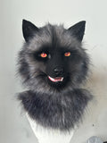 [Premade] Silver Fox Realistic Fursuit Head Movable Jaw Headpiece Furry Costumes