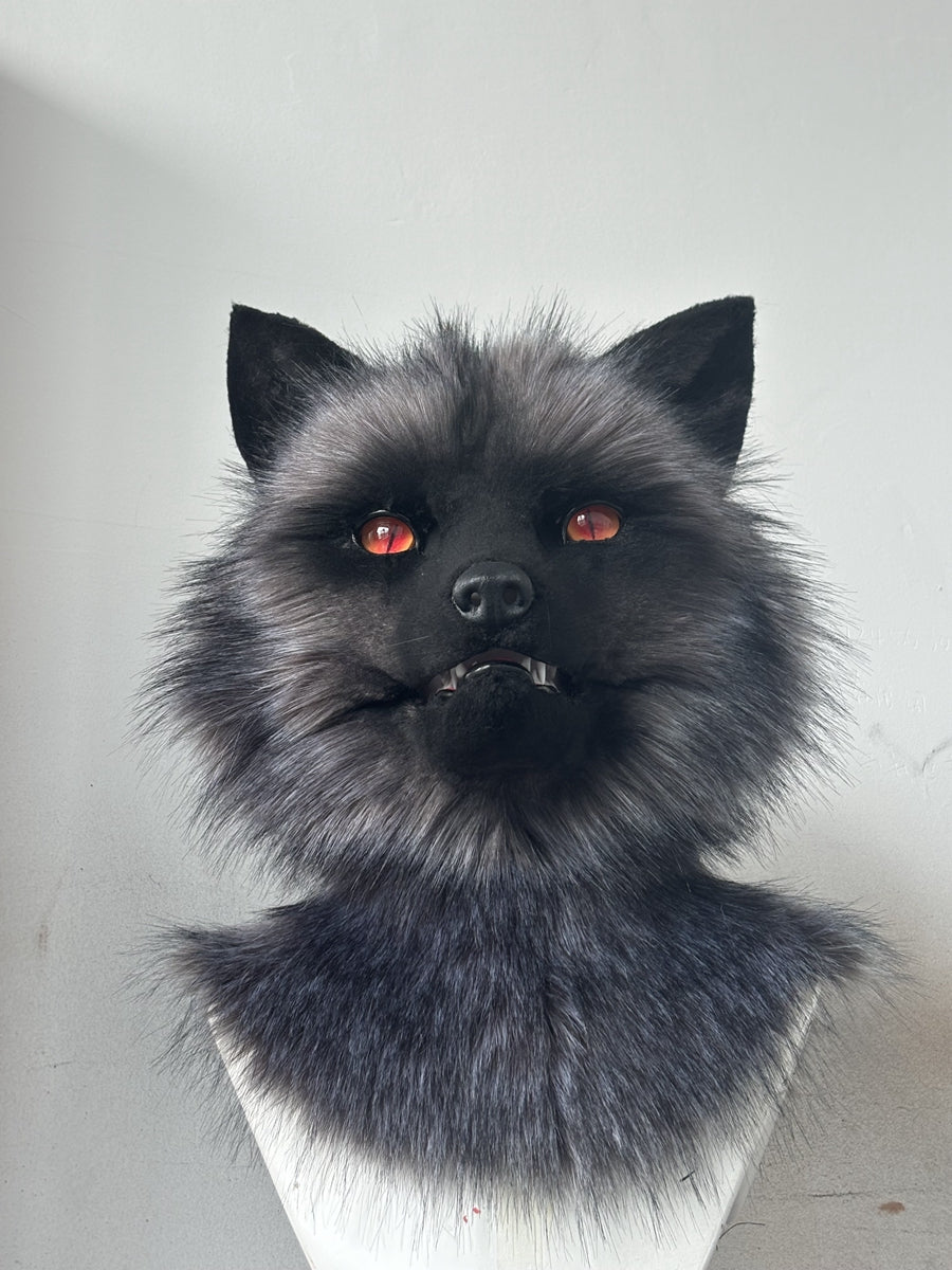 [Premade] Silver Fox Realistic Fursuit Head Movable Jaw Headpiece Furry Costumes