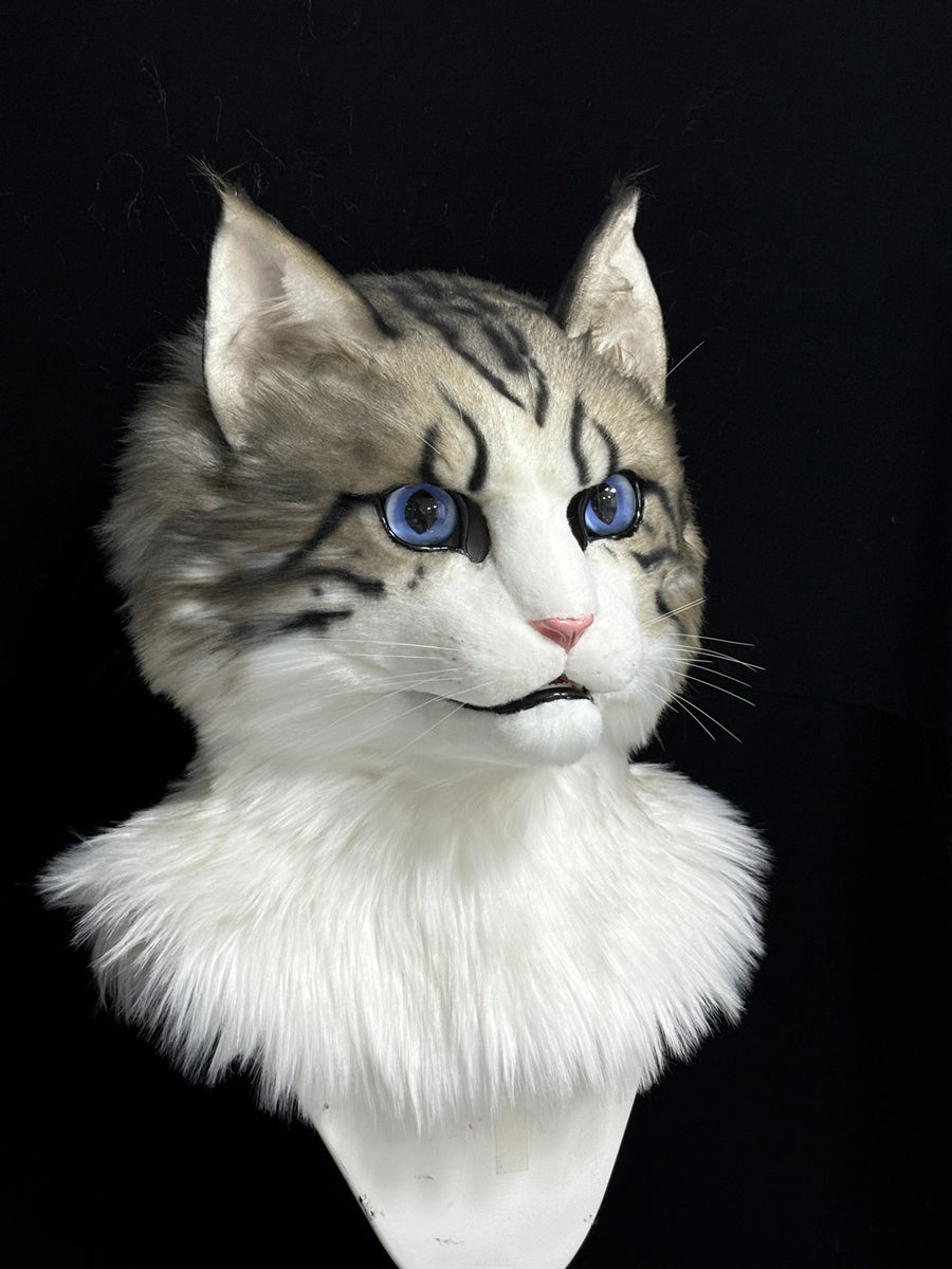 [Premade] Little Cat Realistic Fursuit Head Movable Jaw Headpiece Furry Costumes