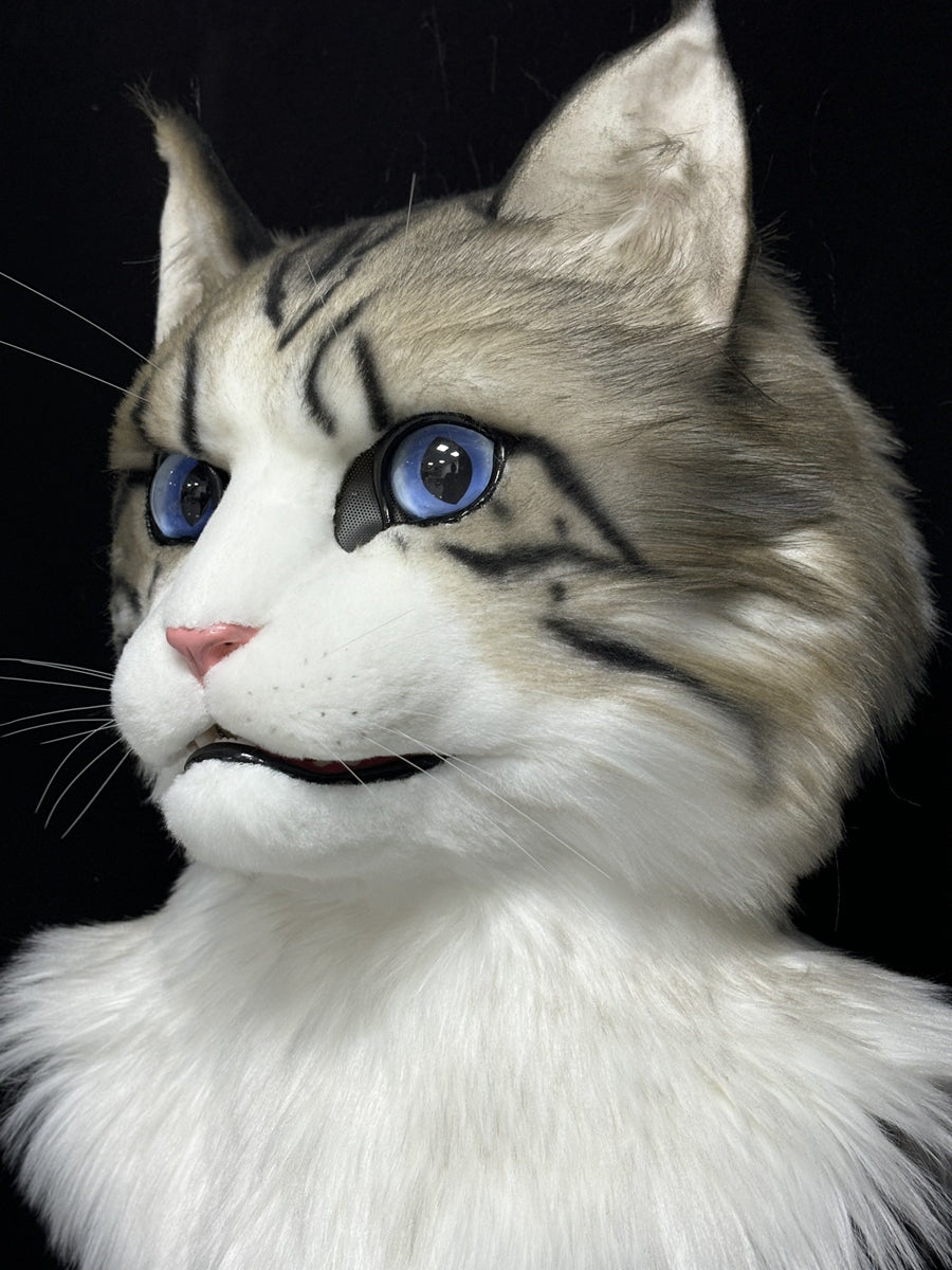 [Premade] Little Cat Realistic Fursuit Head Movable Jaw Headpiece Furry Costumes