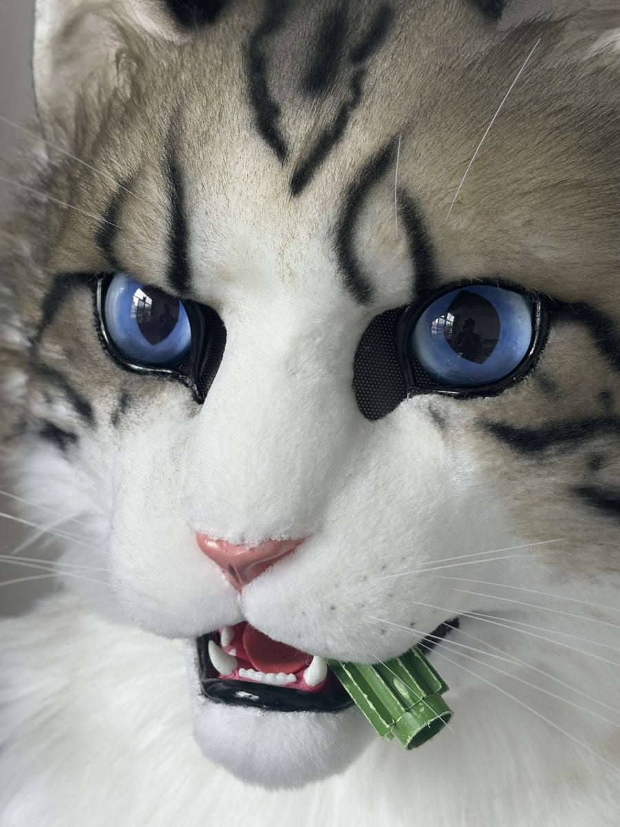 [Premade] Little Cat Realistic Fursuit Head Movable Jaw Headpiece Furry Costumes