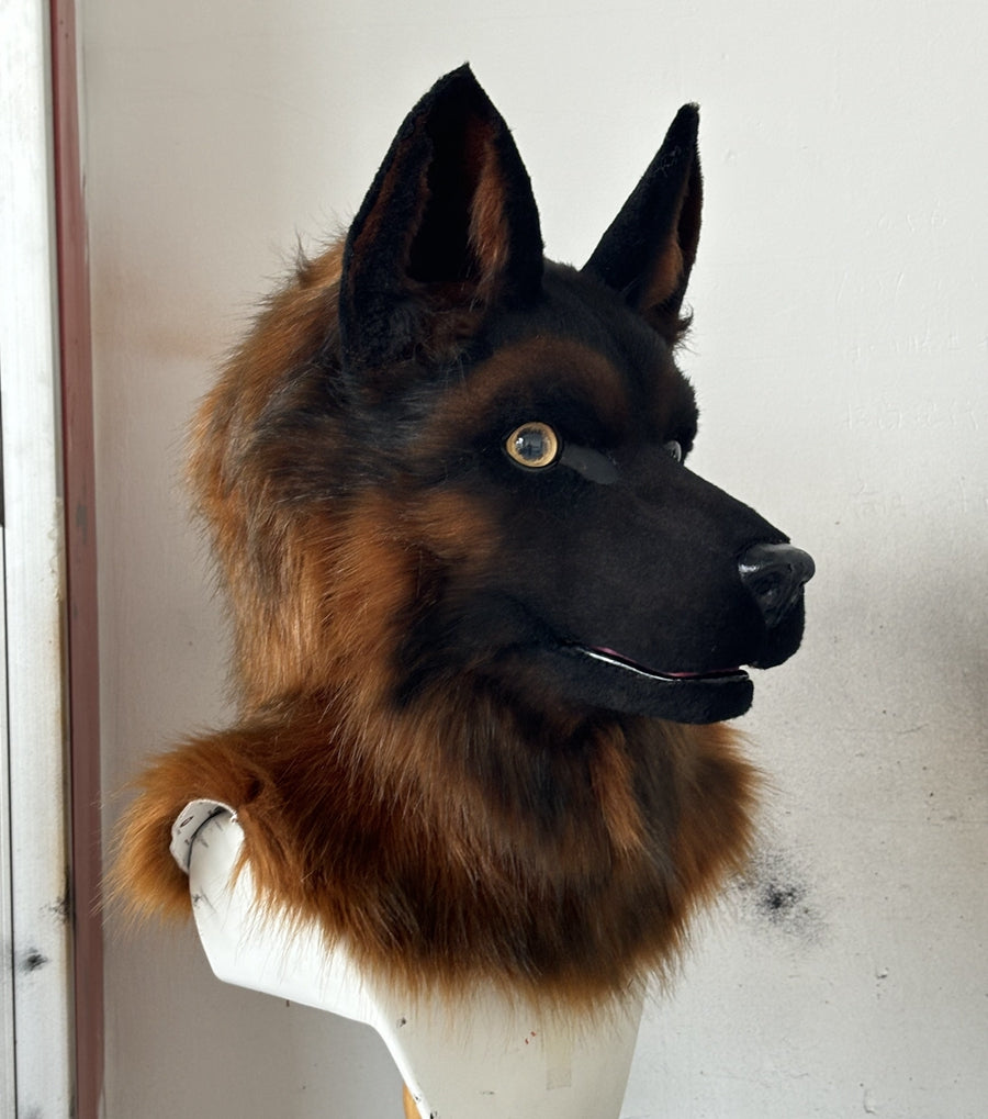 [Premade] German Shepherd Dog Realistic Fursuit Head Movable Jaw