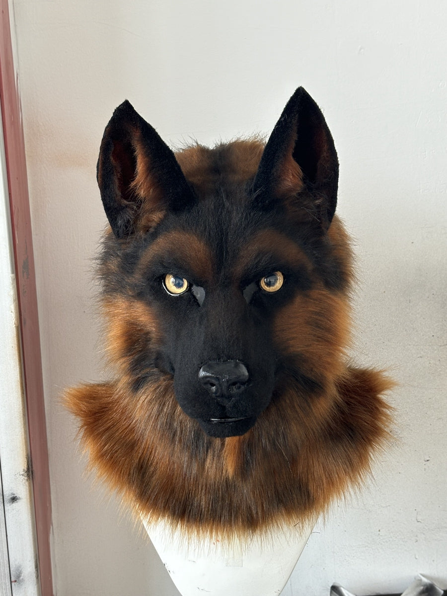 [Premade] German Shepherd Dog Realistic Fursuit Head Movable Jaw