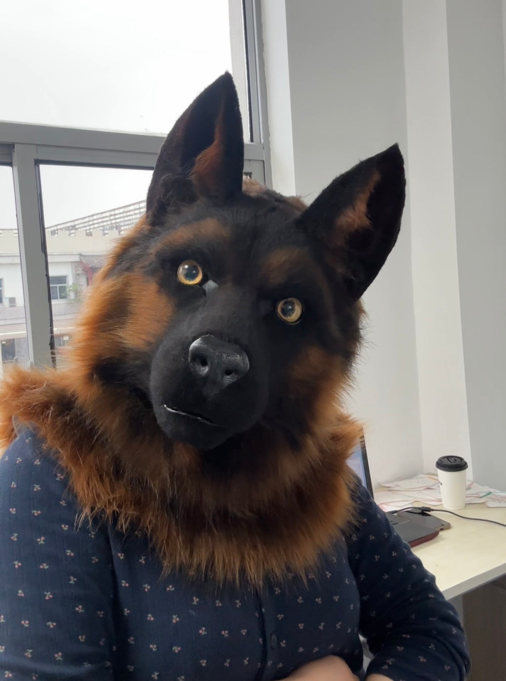 [Premade] German Shepherd Dog Realistic Fursuit Head Movable Jaw
