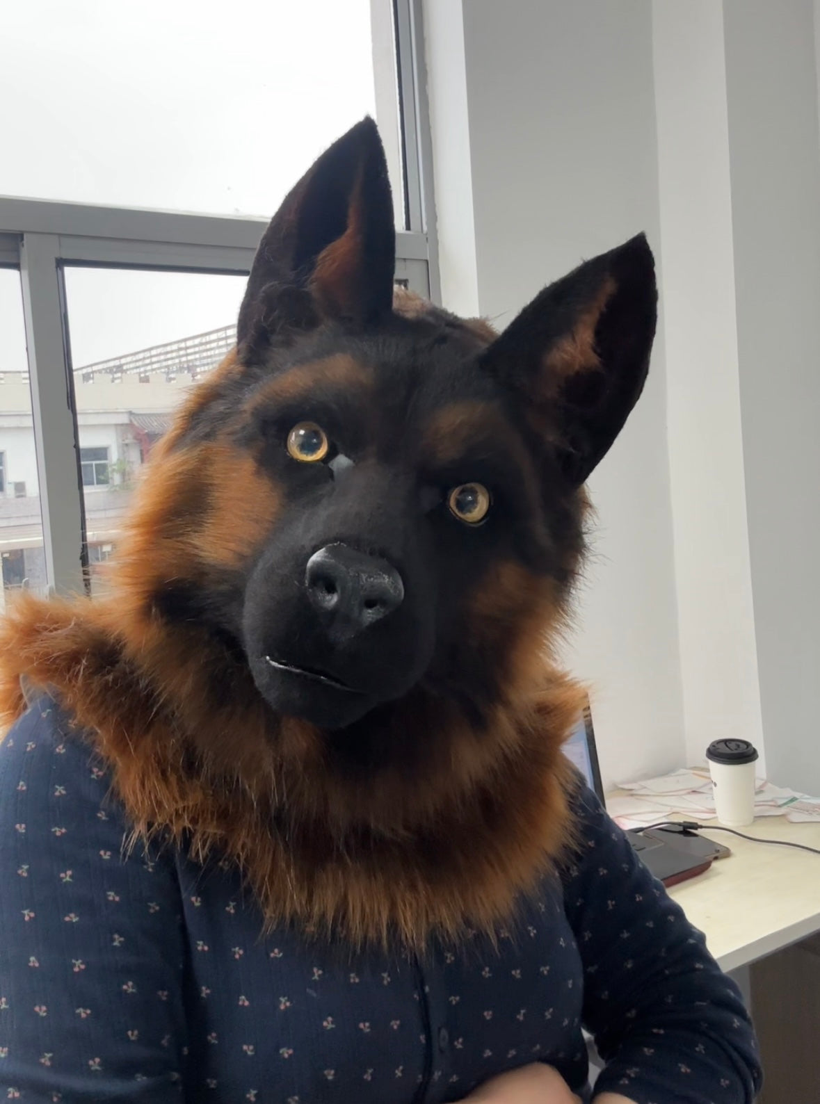 [Premade] German Shepherd Dog Realistic Fursuit Head Movable Jaw
