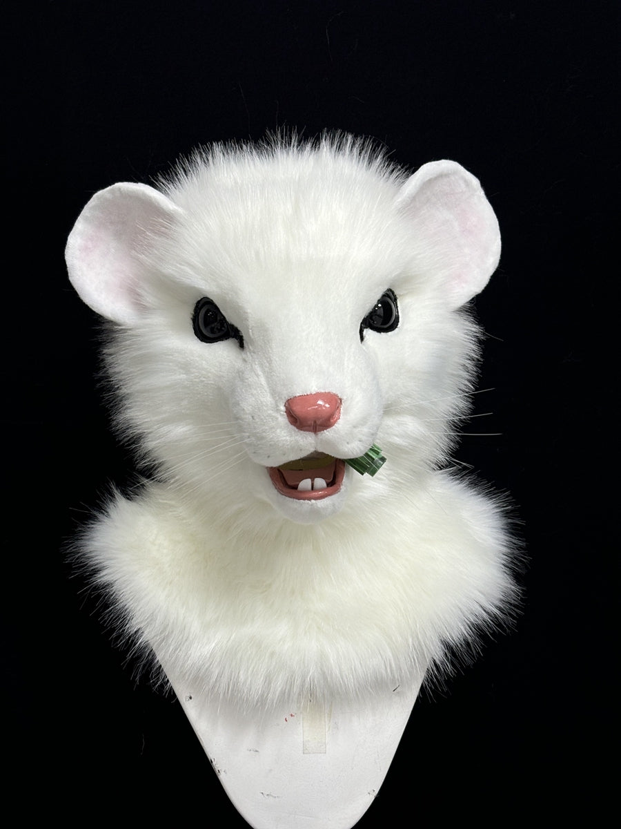 [Premade] White Rat Realistic Fursuit Head Movable Jaw