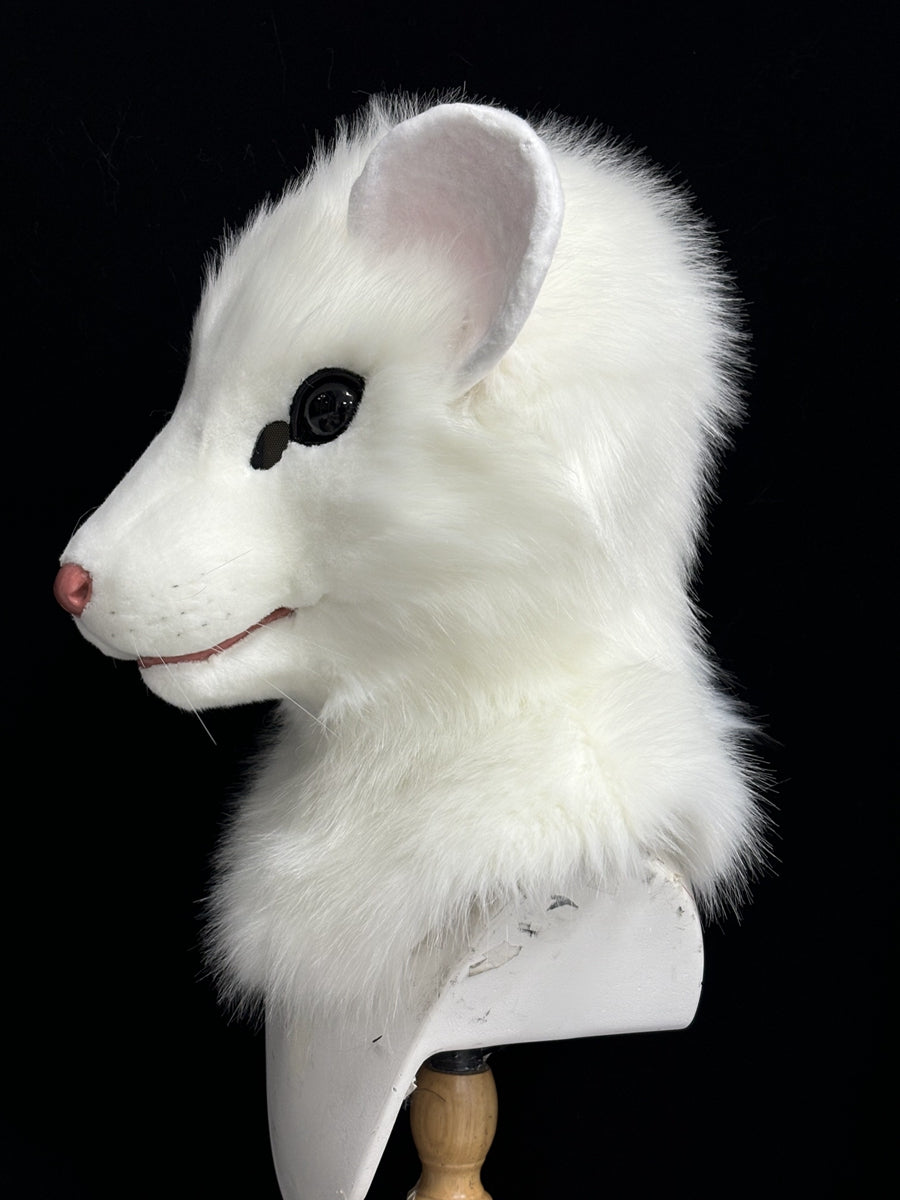 [Premade] White Rat Realistic Fursuit Head Movable Jaw