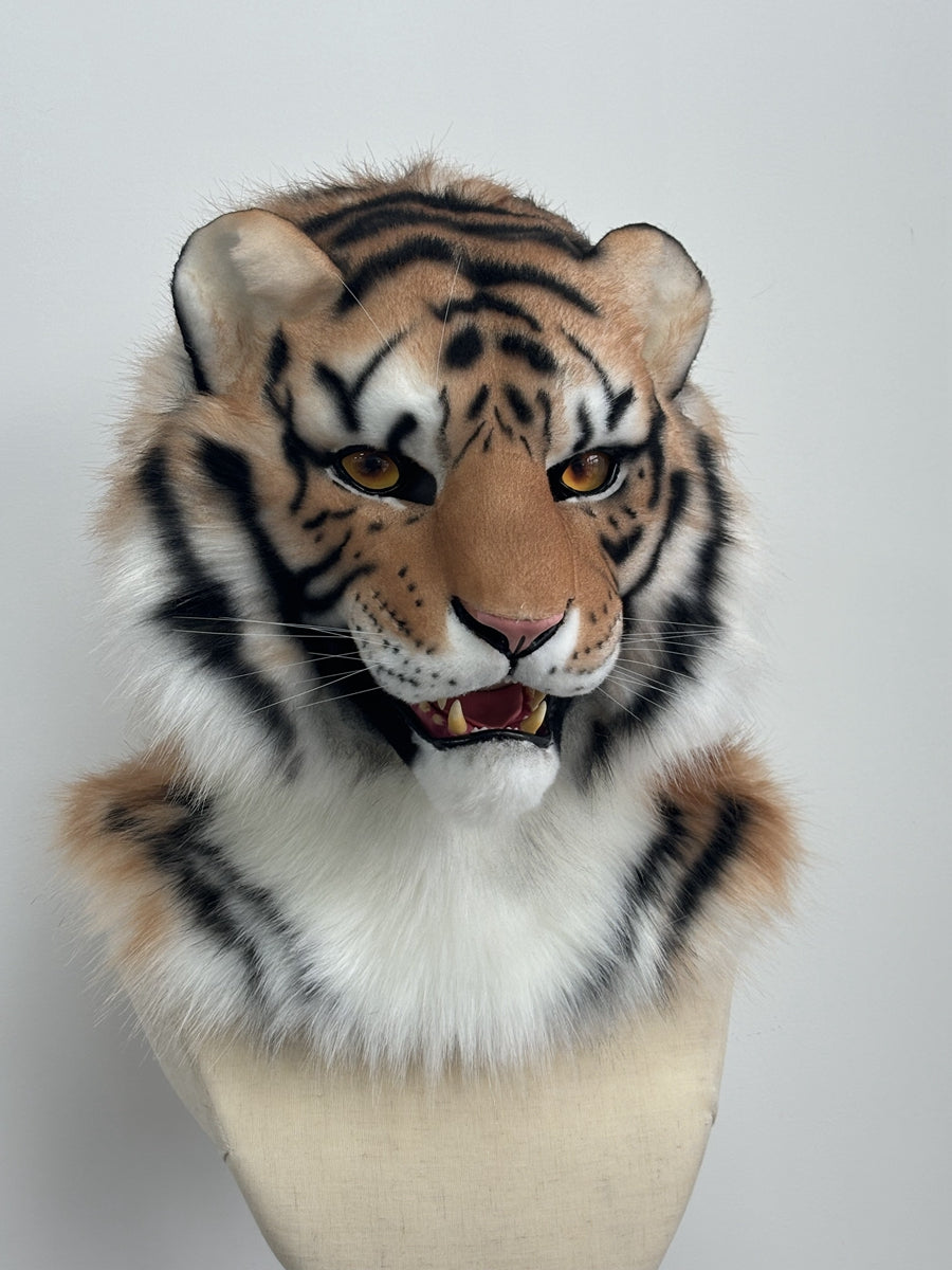 [Premade] Tiger Realistic Fursuit Head Movable Jaw Beast Headdress Costumes