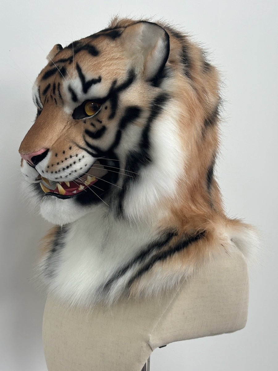 [Premade] Tiger Realistic Fursuit Head Movable Jaw Beast Headdress Costumes