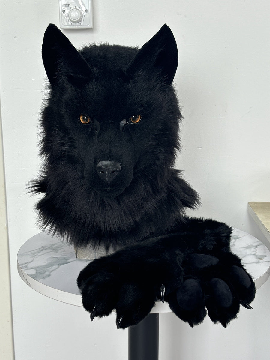 [Premade] German Shepherd Realistic Fursuit Head and Paws Movable Jaw