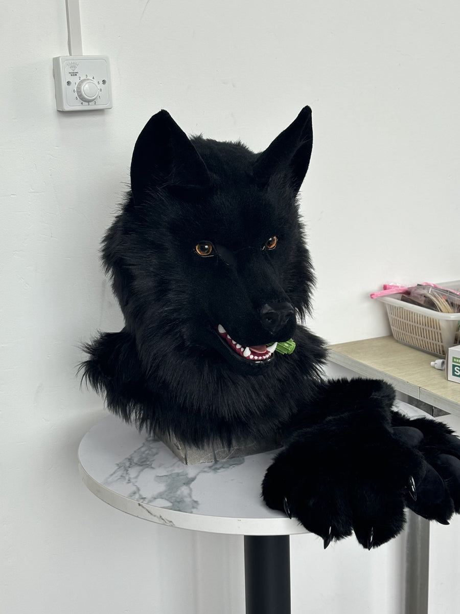 [Premade] German Shepherd Realistic Fursuit Head and Paws Movable Jaw