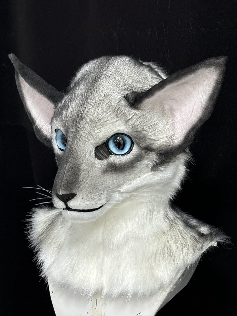 [Premade] Oriental Shorthair Cat Realistic Fursuit Head Movable Jaw