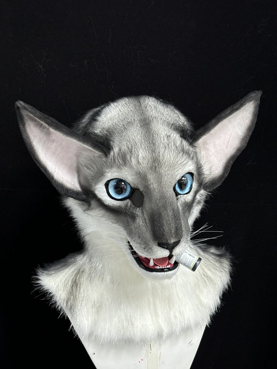 [Premade] Oriental Shorthair Cat Realistic Fursuit Head Movable Jaw