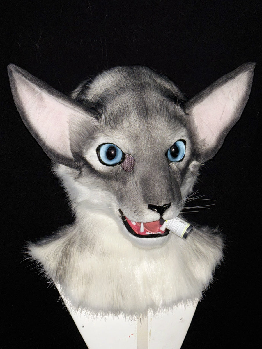 [Premade] Oriental Shorthair Cat Realistic Fursuit Head Movable Jaw