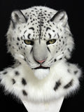 [Premade] Snow Leopard Realistic Fursuit Head Movable Jaw Beast Headdress Costumes