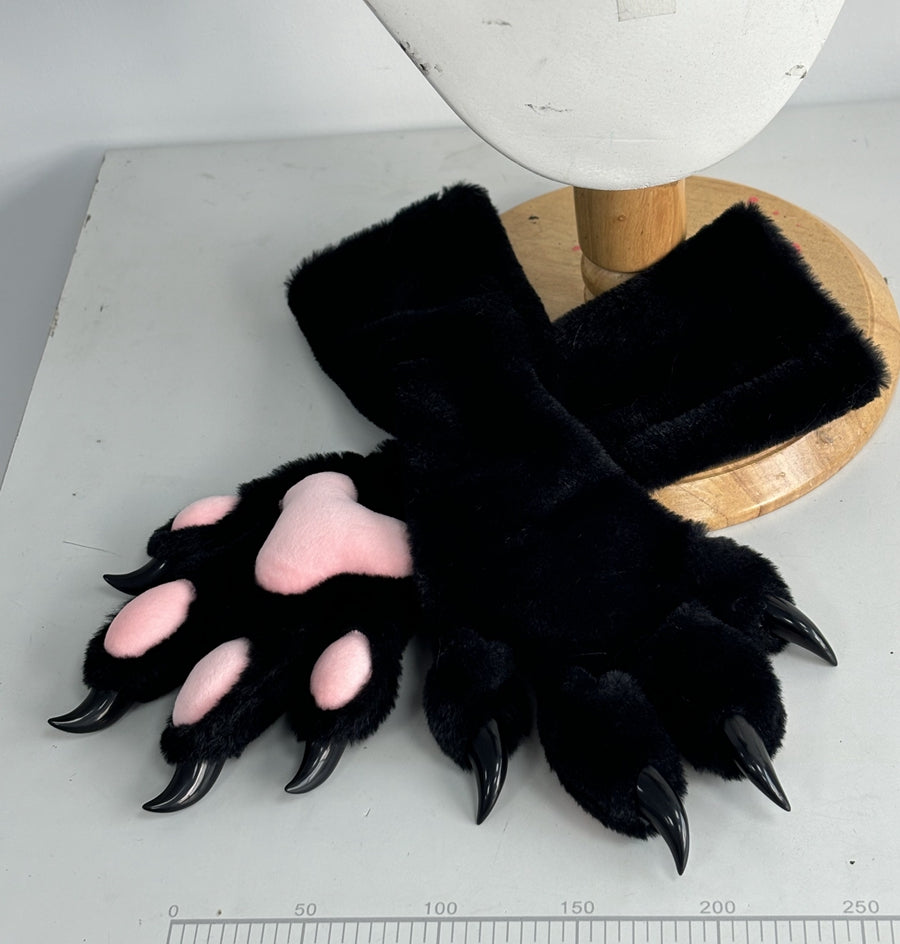 Doberman Realistic Fursuit Head and Paws Movable Jaw Furry Headdress Costumes
