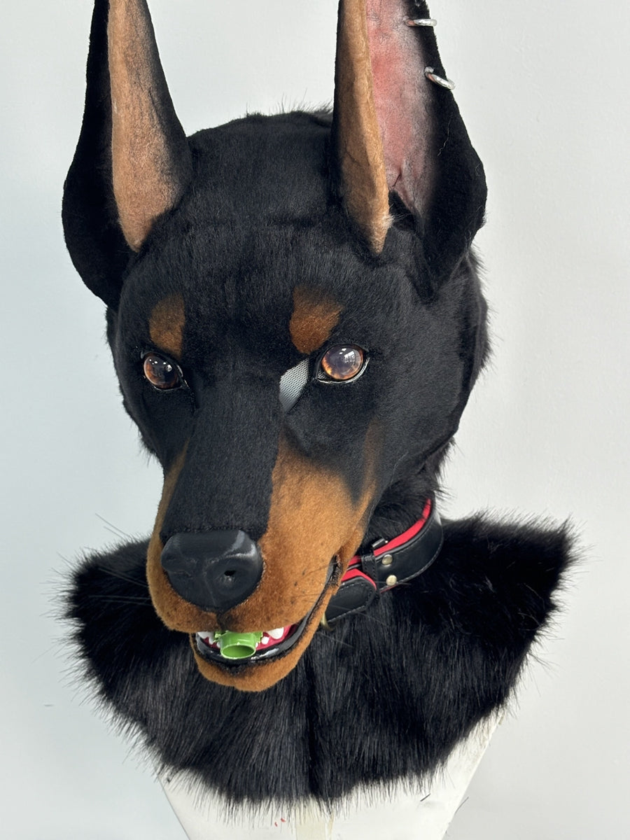 Doberman Realistic Fursuit Head and Paws Movable Jaw Furry Headdress Costumes