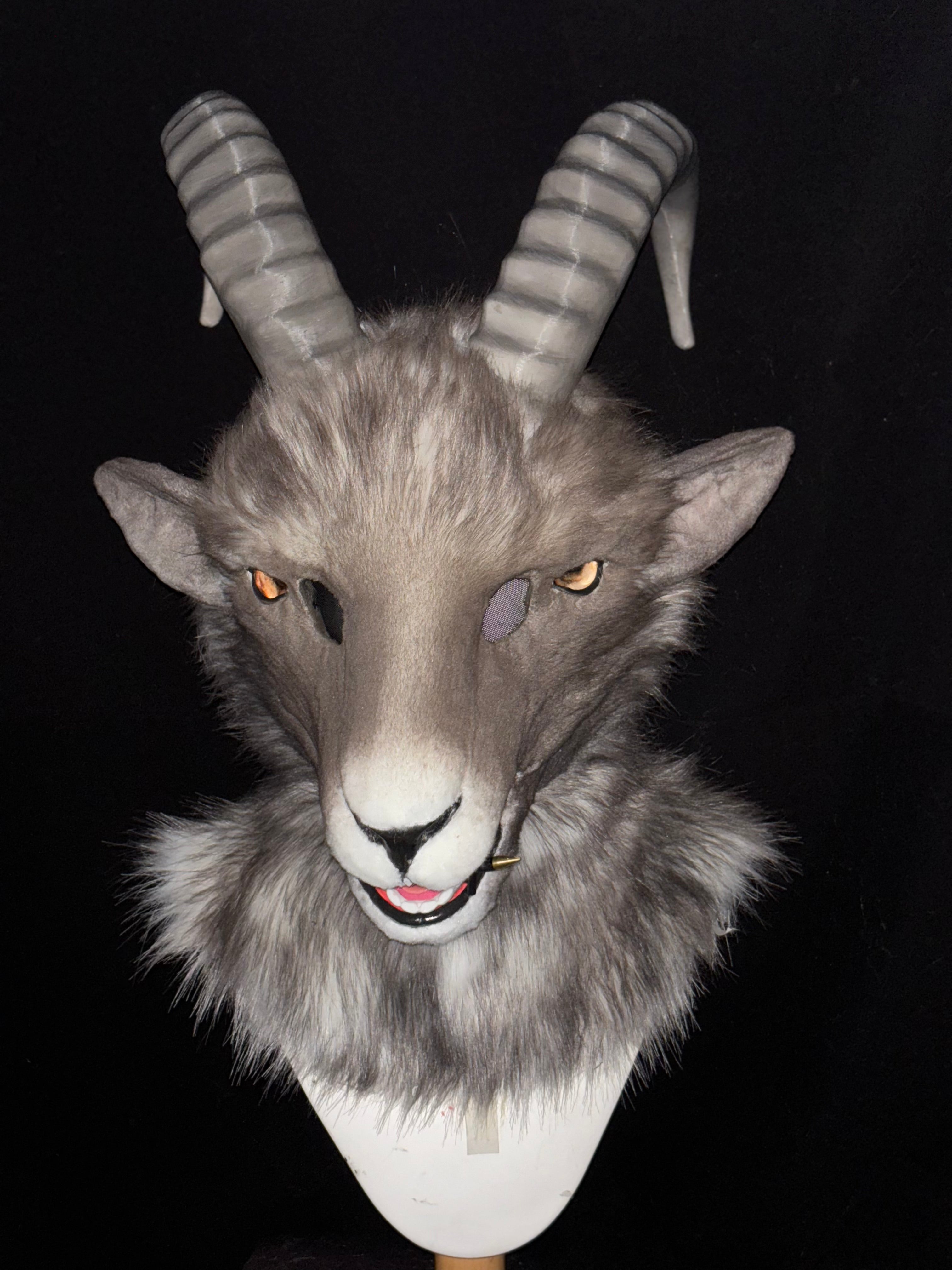 [Premade] Goat Realistic Fursuit Head Movable Jaw