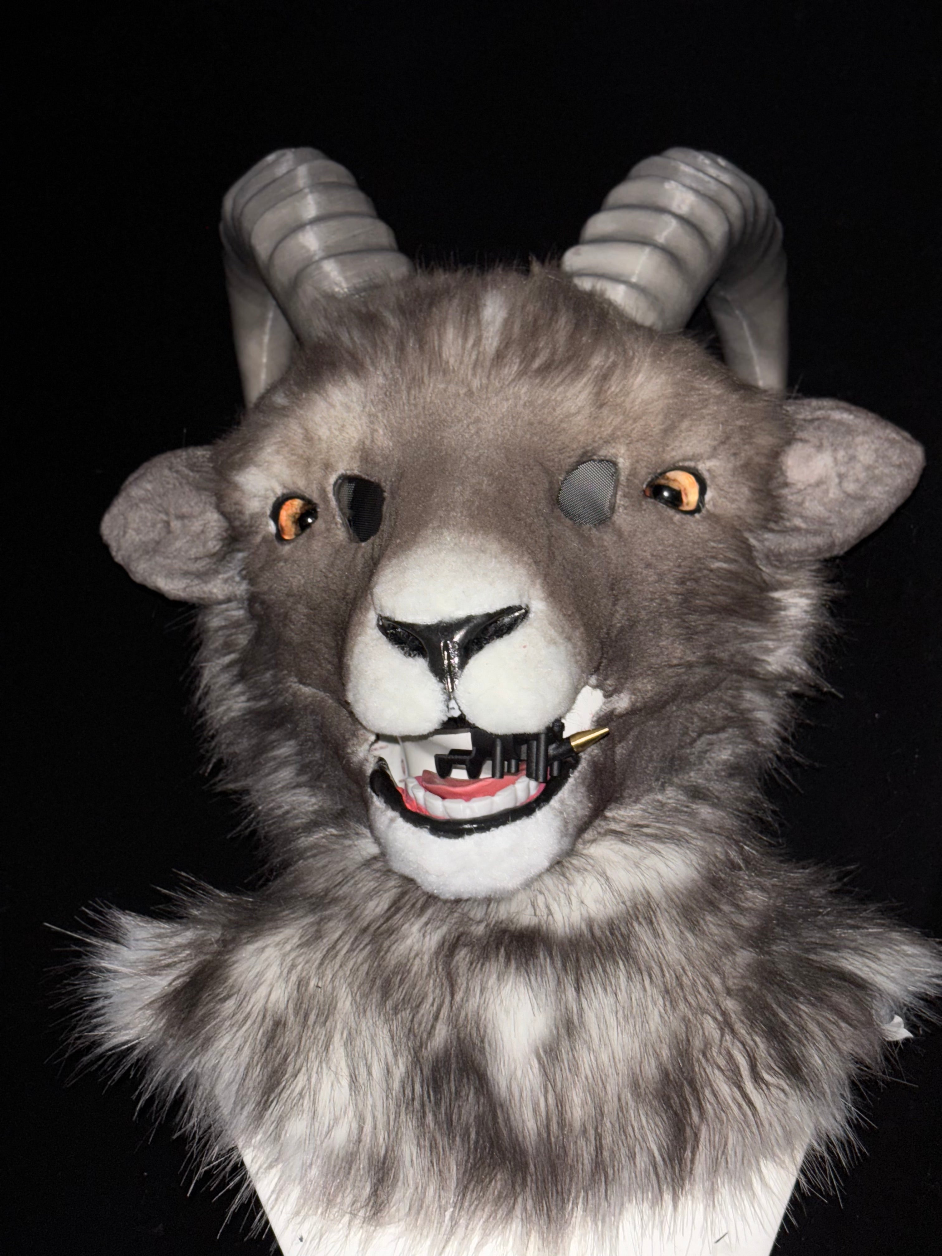 [Premade] Goat Realistic Fursuit Head Movable Jaw