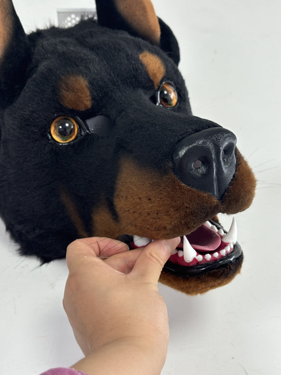 [Premade] Realistic Doberman Fursuit Head Furry Costumes Dog Mask Headdress