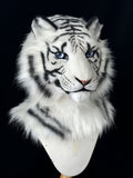 [Premade] Bengal White Tiger Realistic Fursuit Head Furry Costumes Mask Headdress