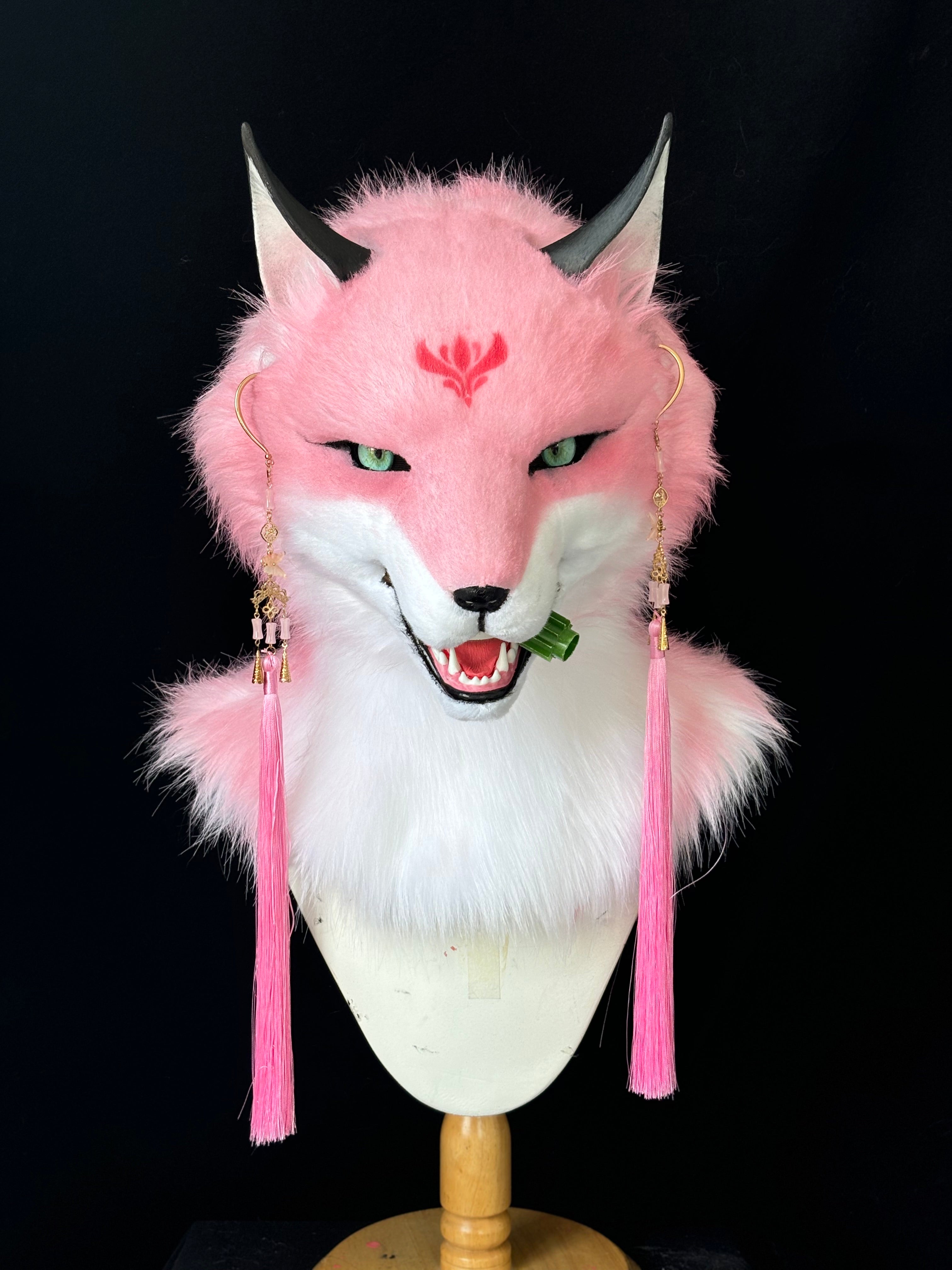 [Premade] Semi Realistic Fox Fursuit Head Furry Costumes Mask Headdress