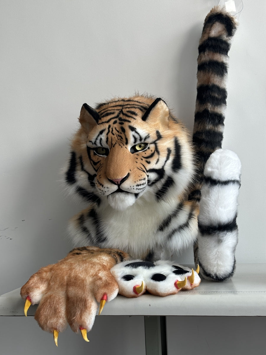 [Premade] Tiger Realistic Fursuit Partial Furry Costumes Mask Headdress